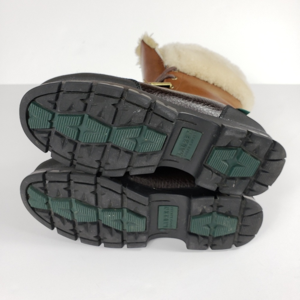 Ralph Lauren Quinta Leather Fur Lined Duck Boots - Picture 7 of 8